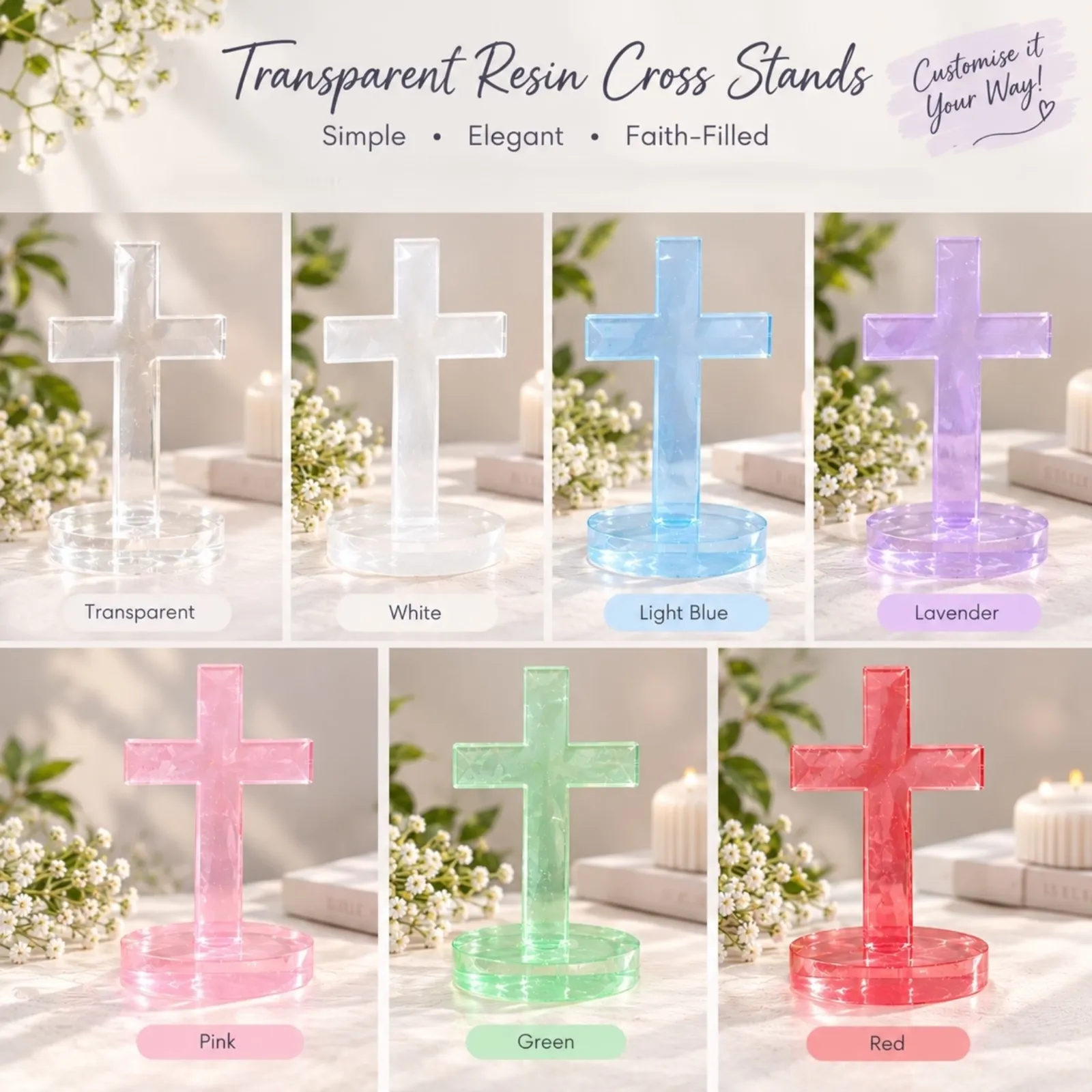 transaparent cross stand